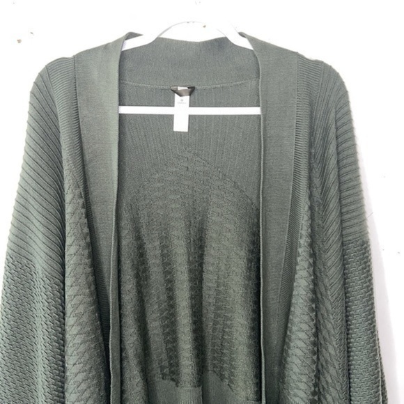Lululemon Cashmere Wrap Cardigan Green Cozy Winter Sweater - Picture 8 of 16